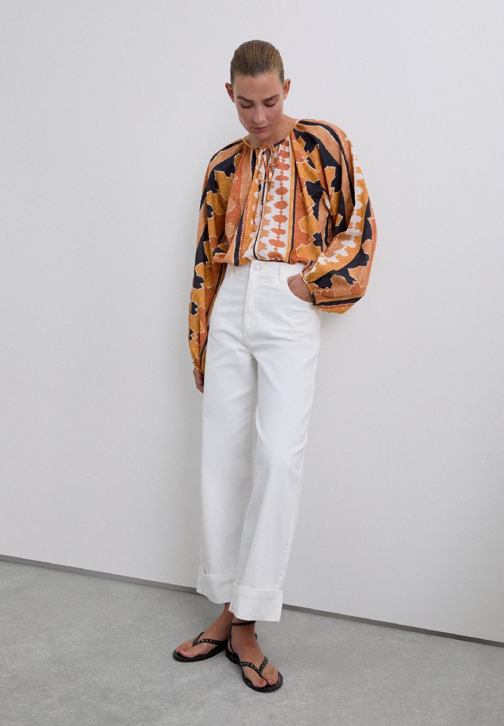 scalpers DENIM CULOTTE TROUSERS WHITE