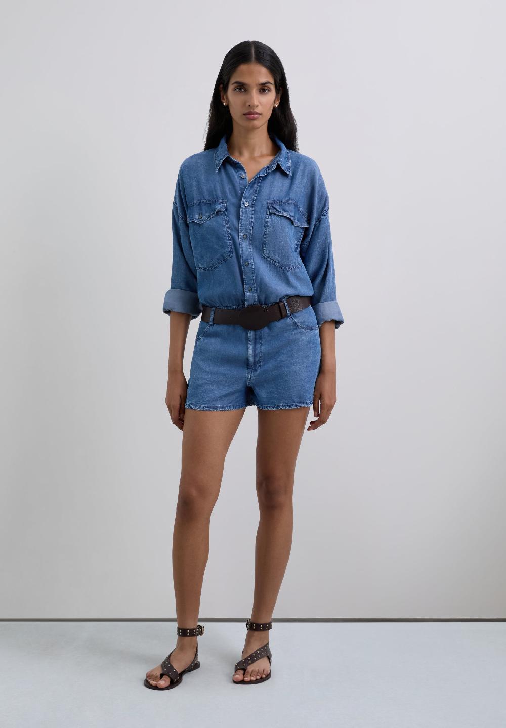 Scalpers DENIM EFFECT PLAYSUIT DARK INDIGO