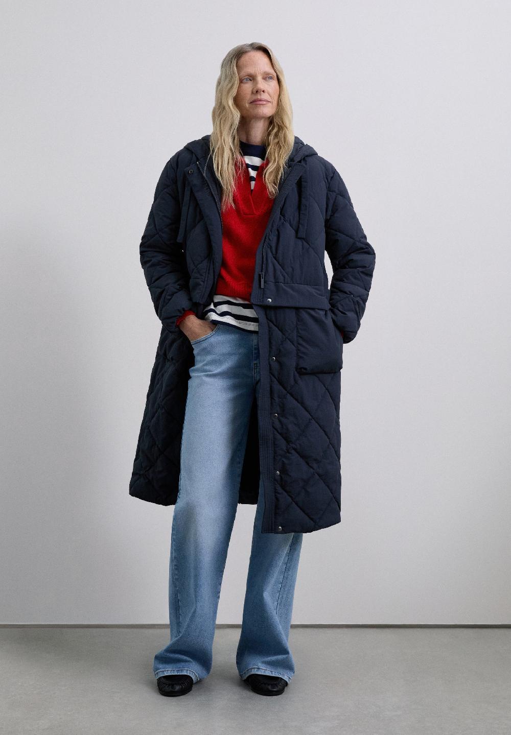 scalpers DETACHABLE PADDED COAT NAVY