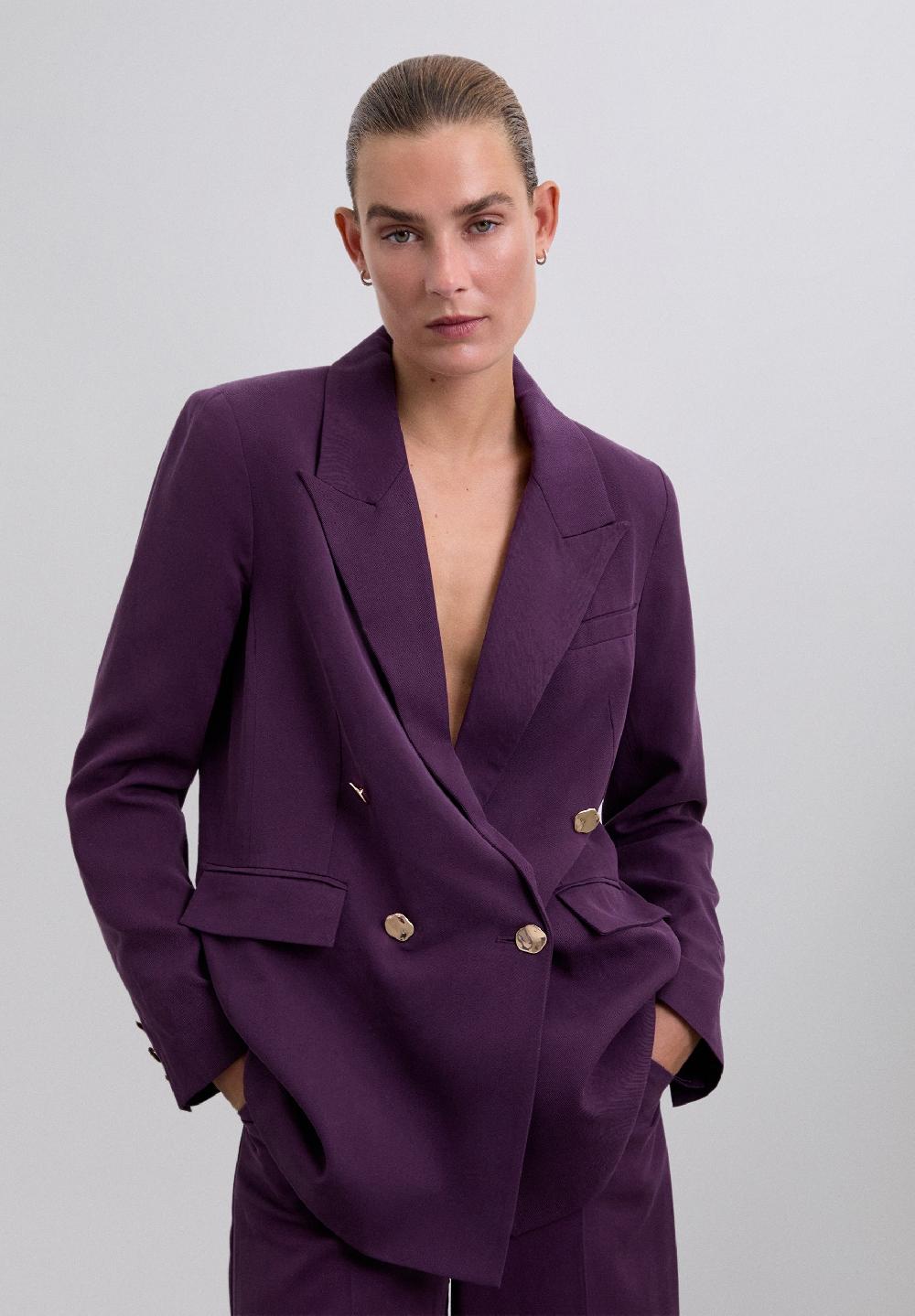 Scalpers DOUBLE-BREASTED BLAZER PURPLE
