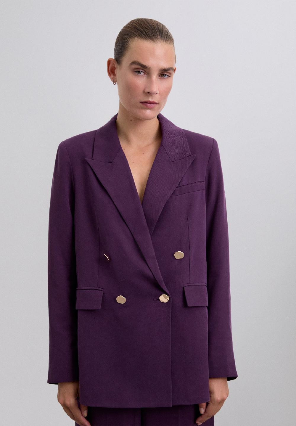 Scalpers DOUBLE-BREASTED BLAZER PURPLE