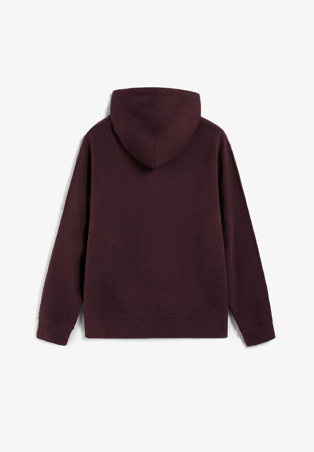 Scalpers EMBROIDERED COTTON HOODIE BURGUNDY