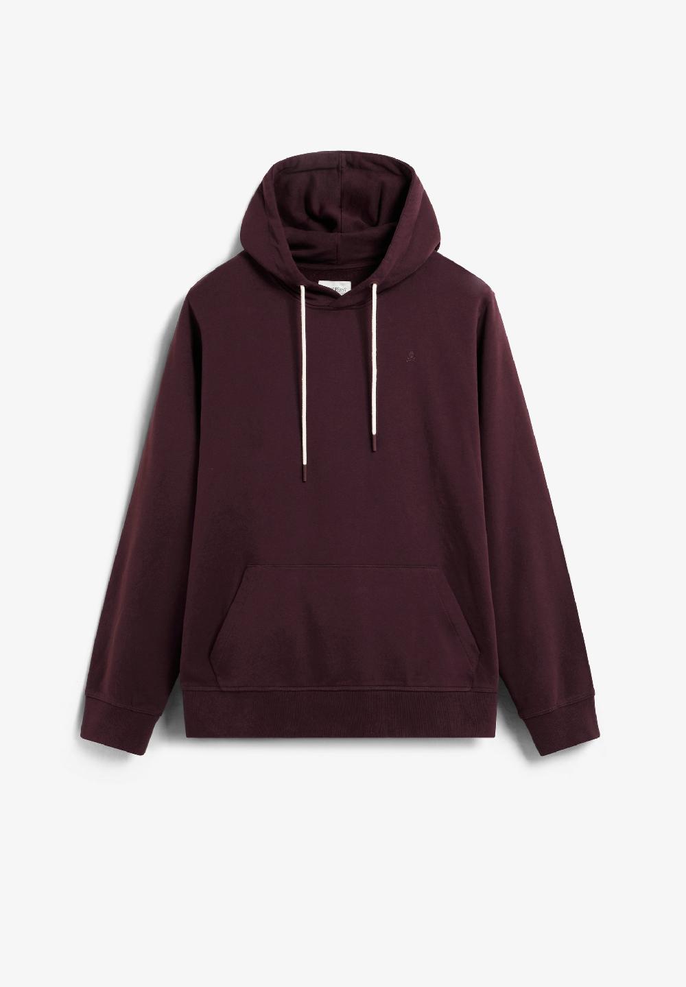 scalpers EMBROIDERED COTTON HOODIE BURGUNDY
