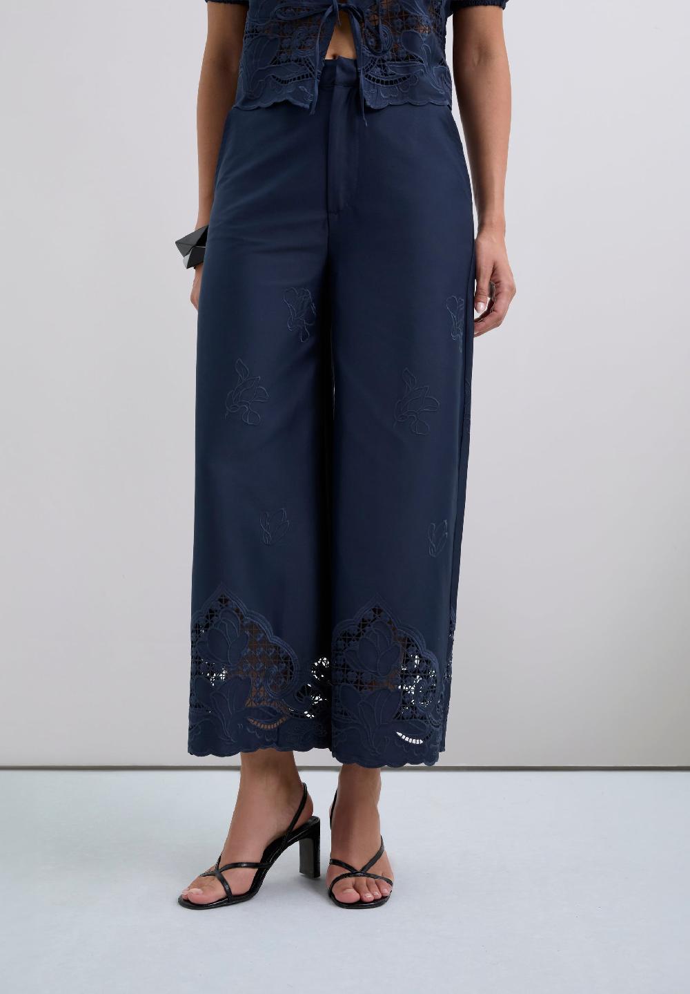 Scalpers EMBROIDERED CULOTTES NAVY