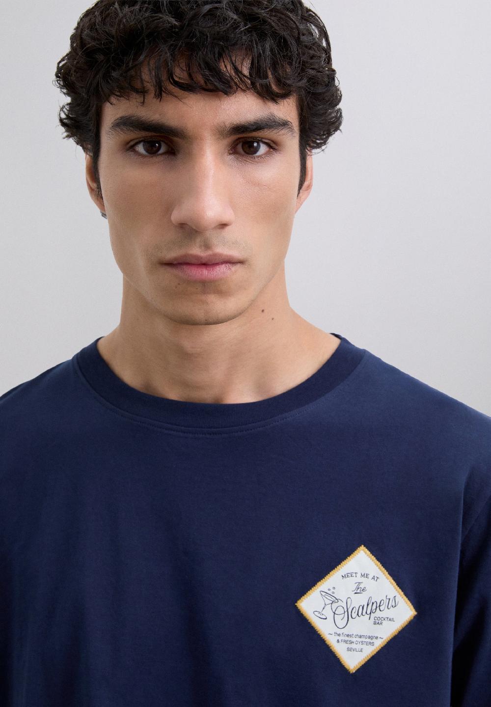 Scalpers EMBROIDERED LOGO PATCH T-SHIRT DARK NAVY