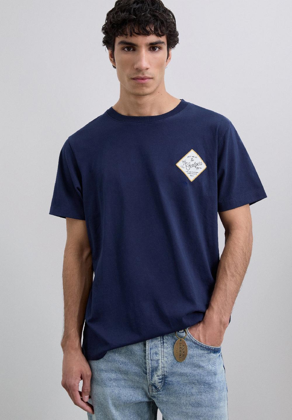 scalpers EMBROIDERED LOGO PATCH T-SHIRT DARK NAVY