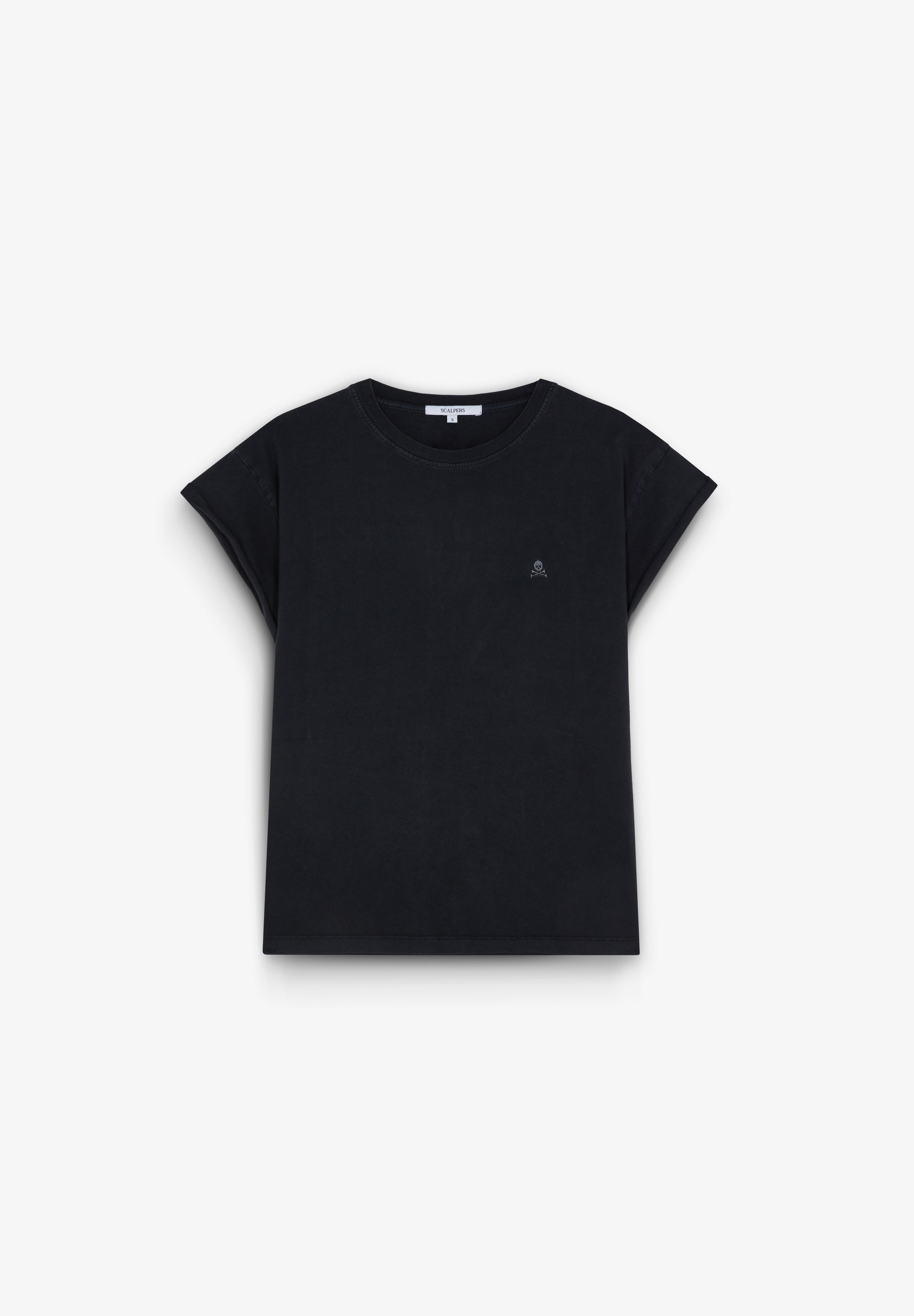 Scalpers EMBROIDERED SKULL T-SHIRT BLACK