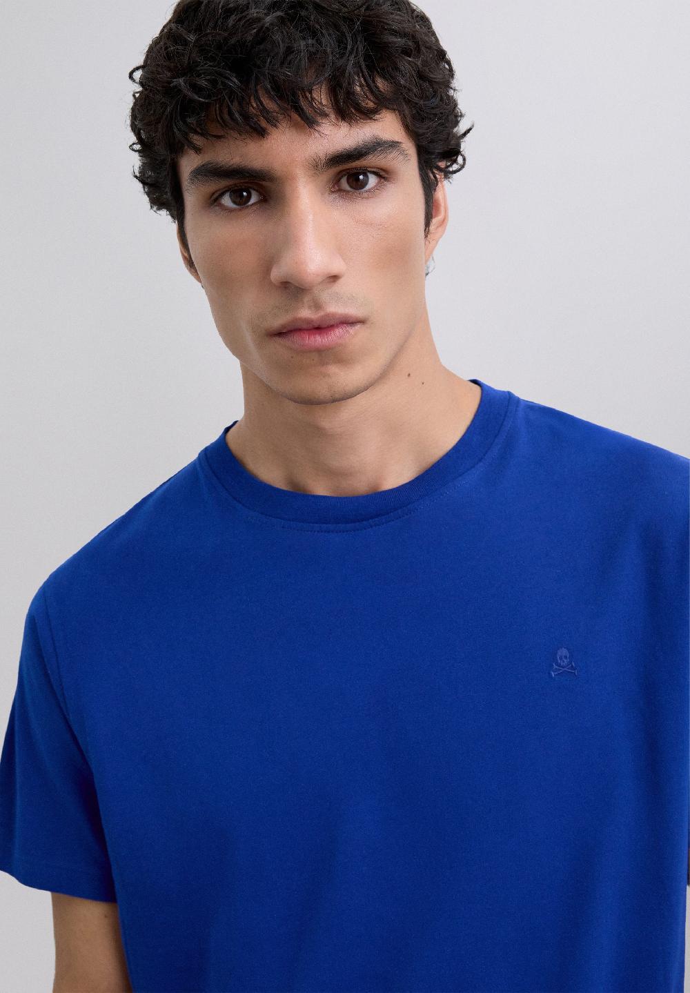 Scalpers EMBROIDERED SKULL T-SHIRT DARK BLUE