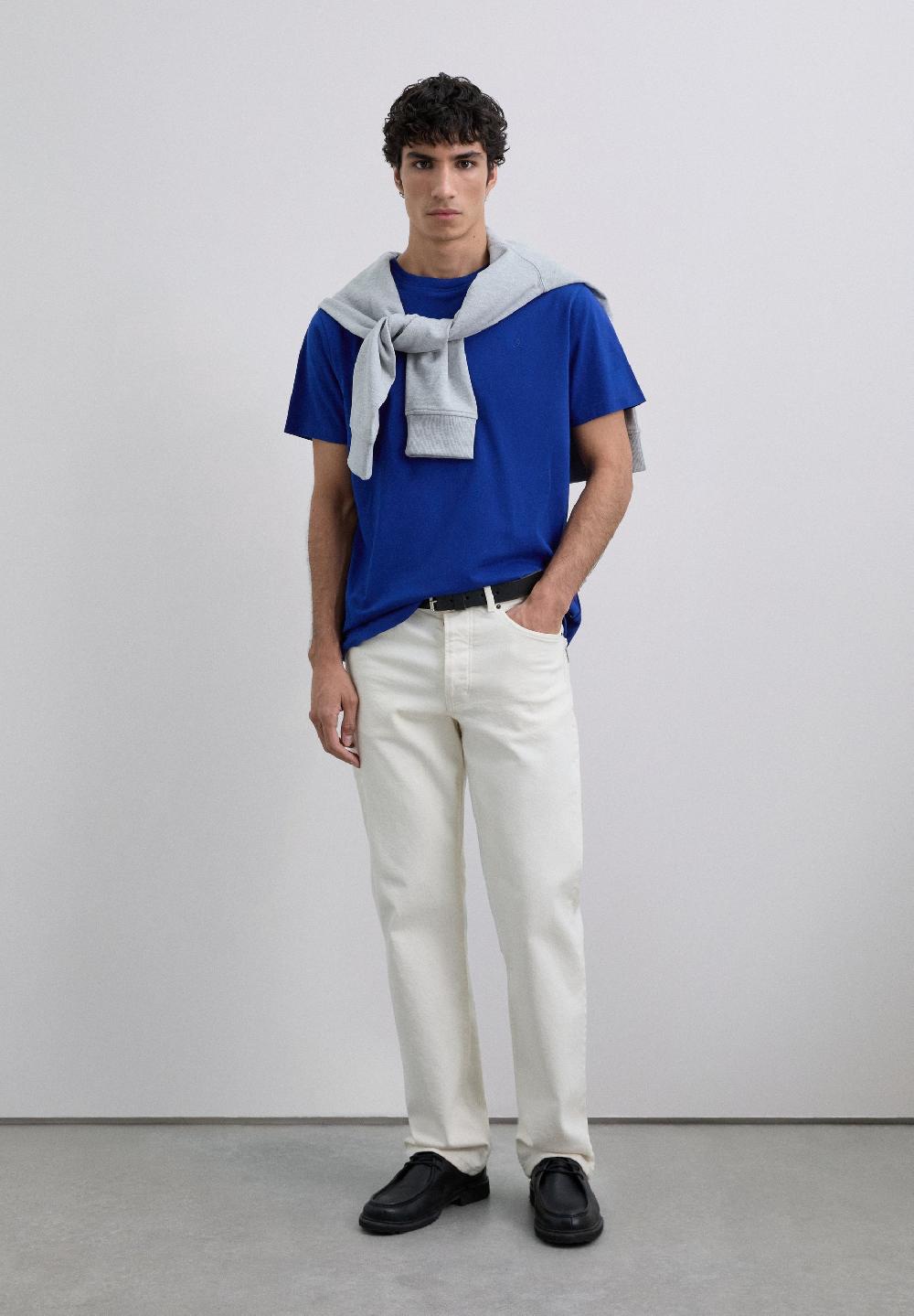 scalpers EMBROIDERED SKULL T-SHIRT DARK BLUE