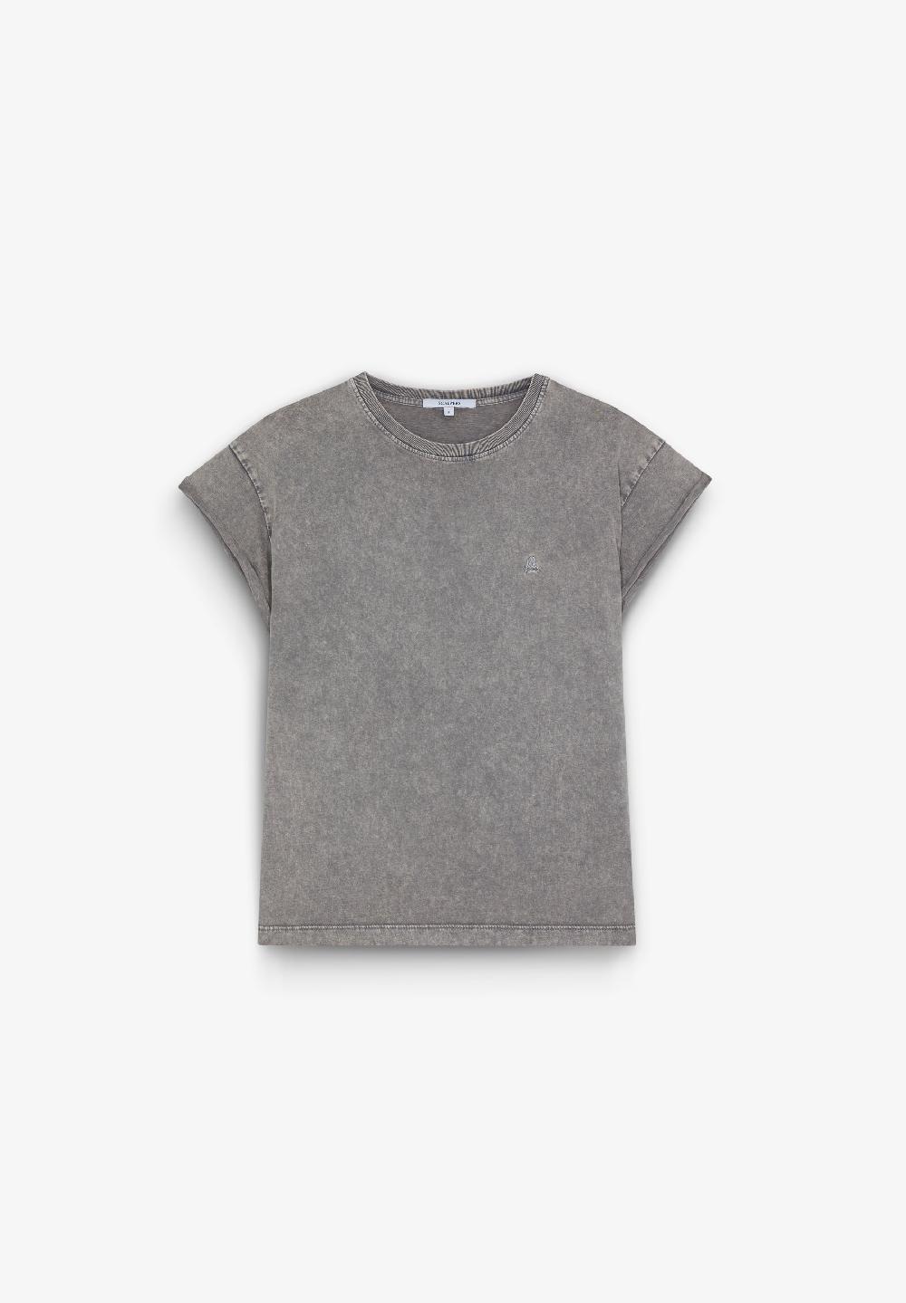 Scalpers EMBROIDERED SKULL T-SHIRT GREY