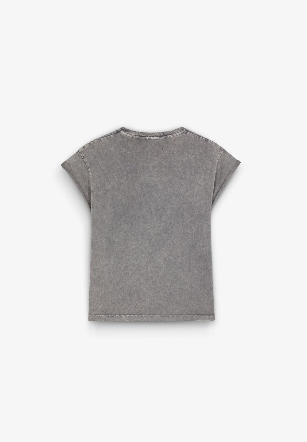 Scalpers EMBROIDERED SKULL T-SHIRT GREY