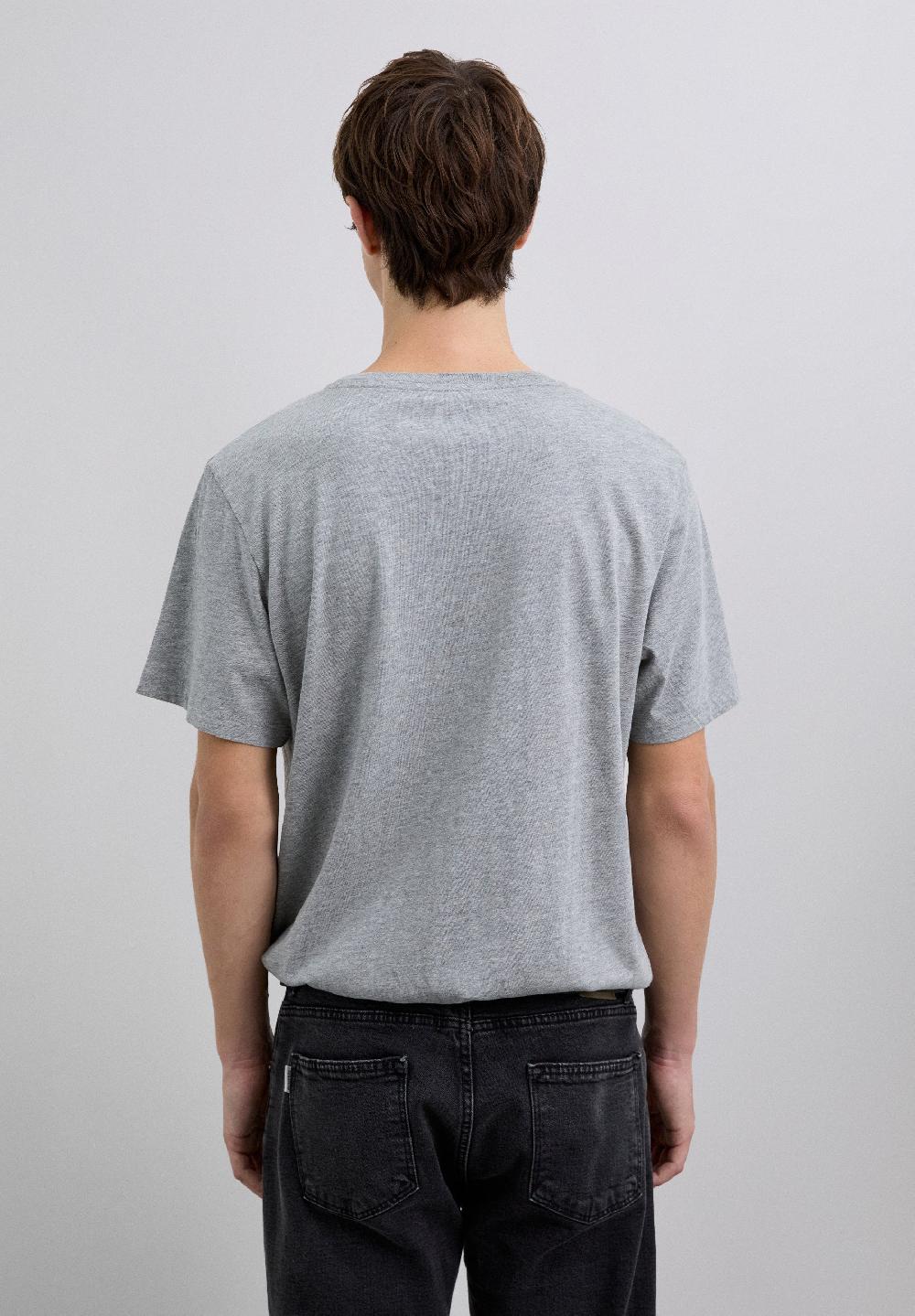 Scalpers EMBROIDERED SKULL T-SHIRT GREY MELANGE