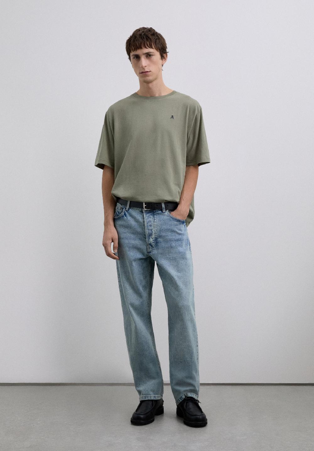 Scalpers EMBROIDERED SKULL T-SHIRT KHAKI