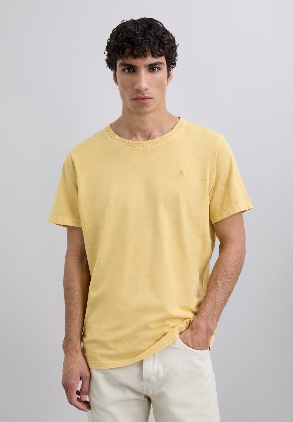 Scalpers EMBROIDERED SKULL T-SHIRT MUSTARD