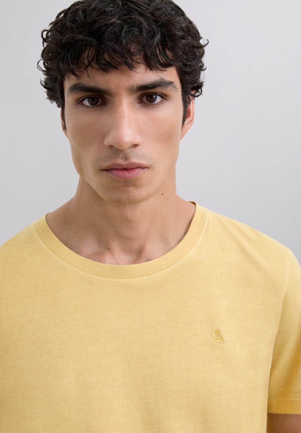 Scalpers EMBROIDERED SKULL T-SHIRT MUSTARD