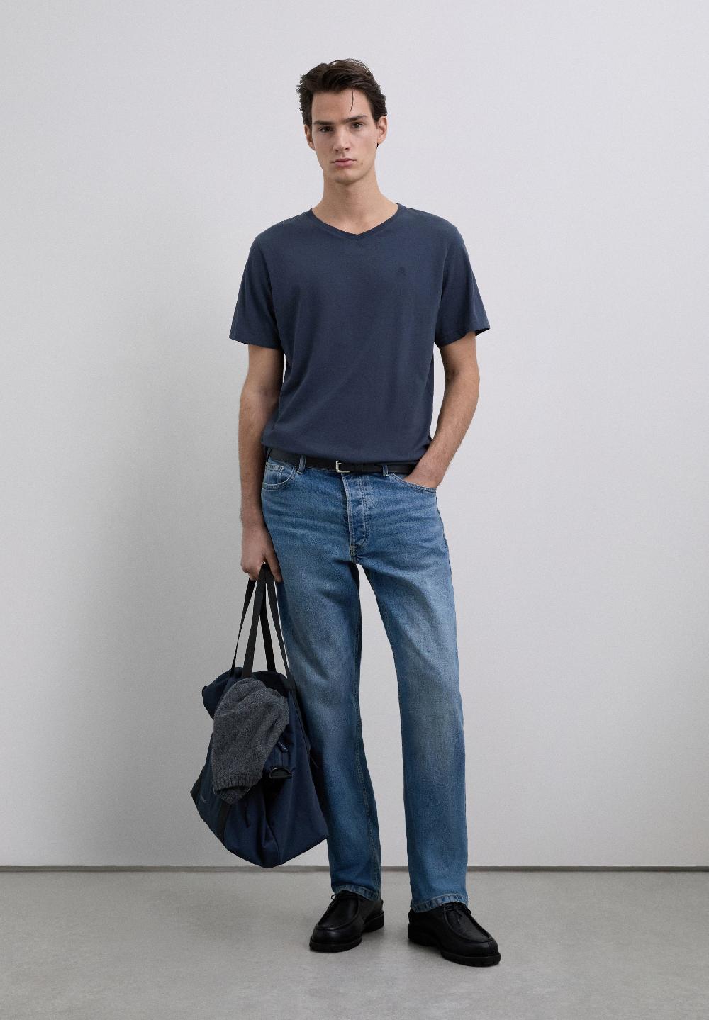 Scalpers EMBROIDERED SKULL T-SHIRT NAVY