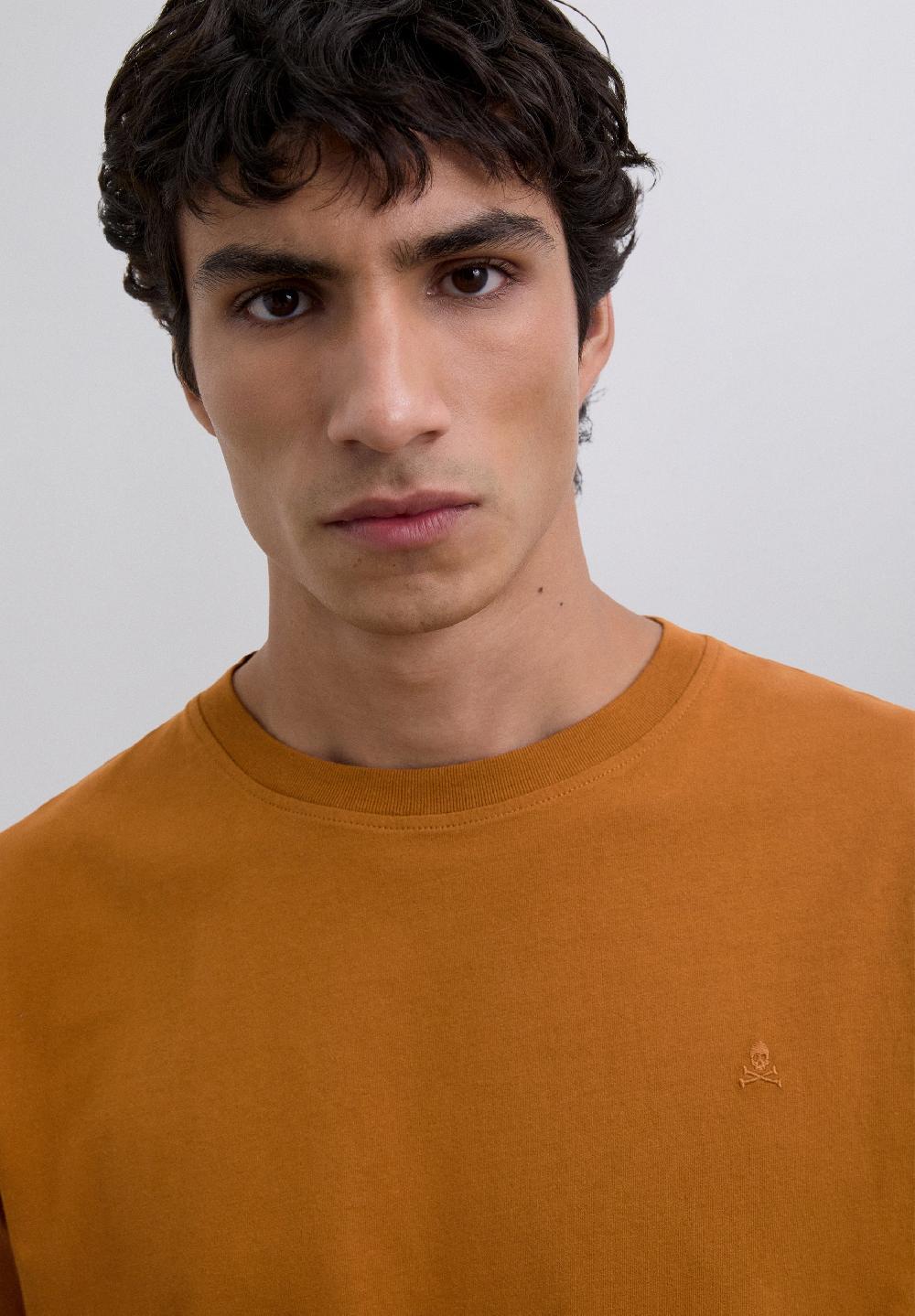 Scalpers EMBROIDERED SKULL T-SHIRT PUMPKIN