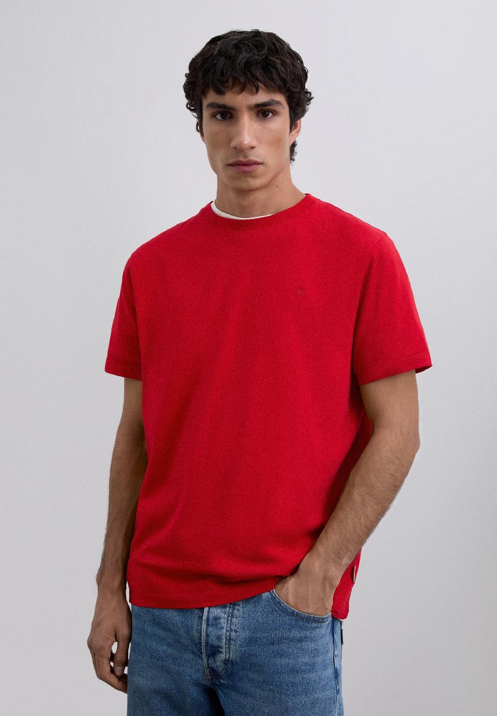 Scalpers EMBROIDERED SKULL T-SHIRT RED