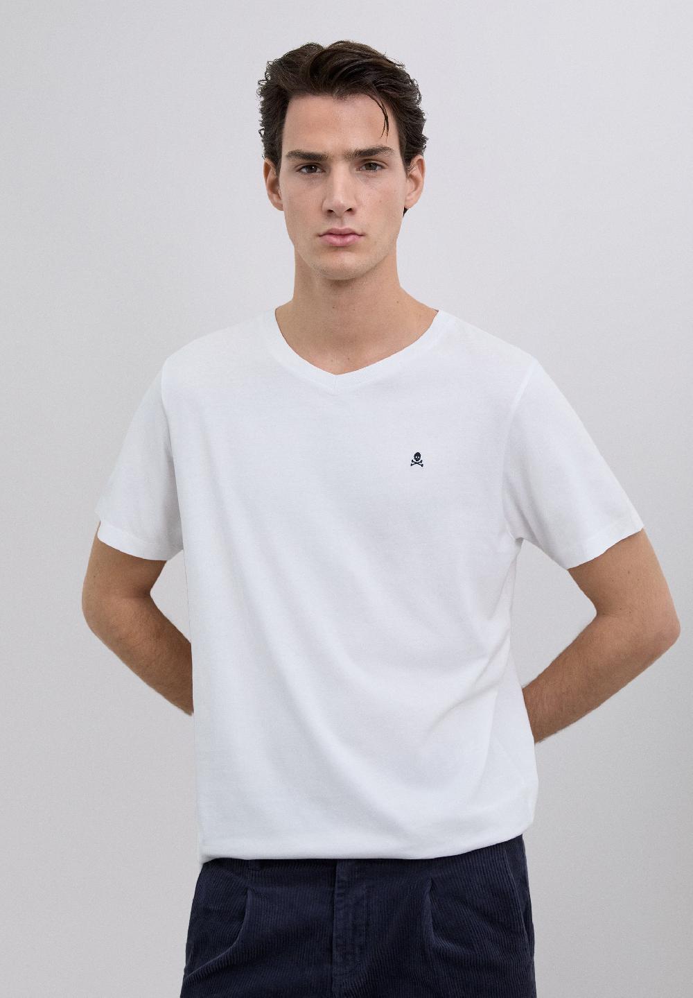 Scalpers EMBROIDERED SKULL T-SHIRT WHITE