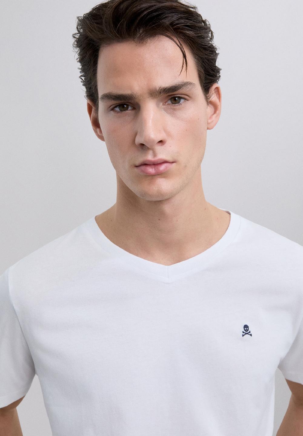 Scalpers EMBROIDERED SKULL T-SHIRT WHITE