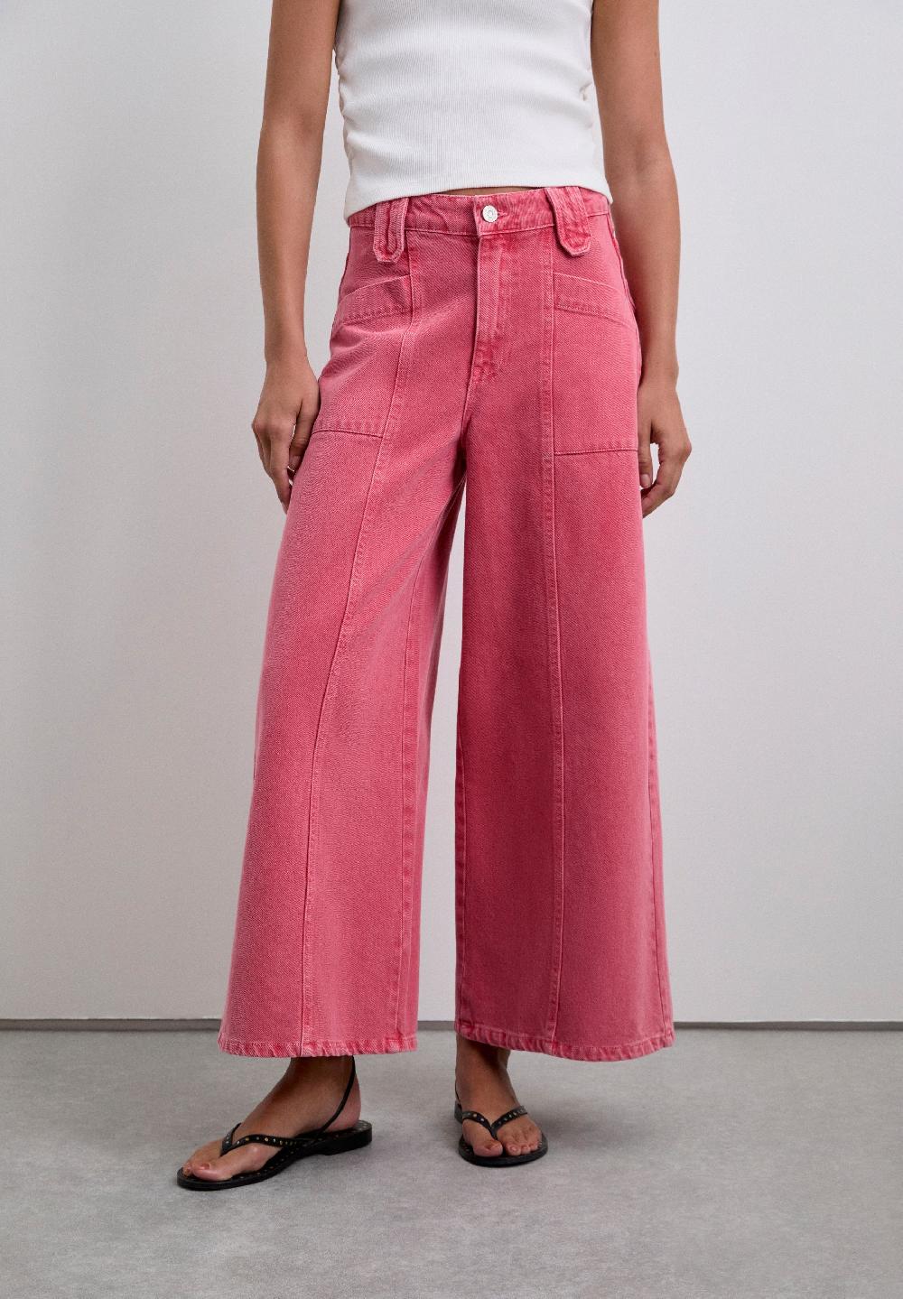 Scalpers FADED EFFECT CULOTTES JEANS CORAL