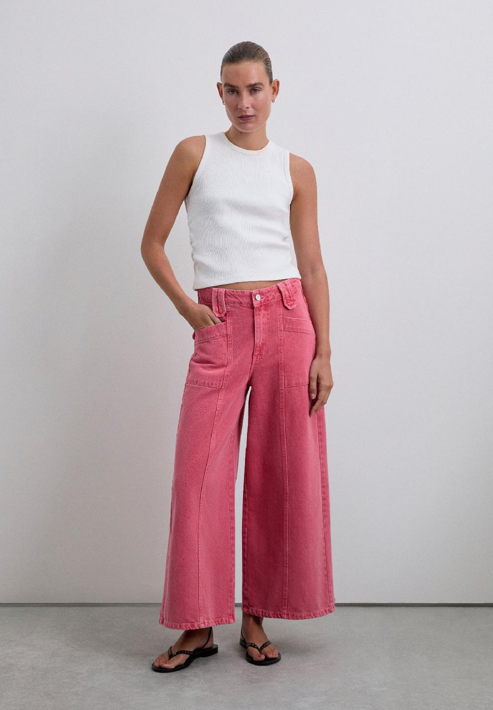 scalpers FADED EFFECT CULOTTES JEANS CORAL