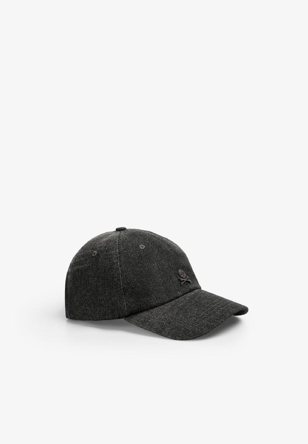 Scalpers FADED-EFFECT DENIM CAP BLACK