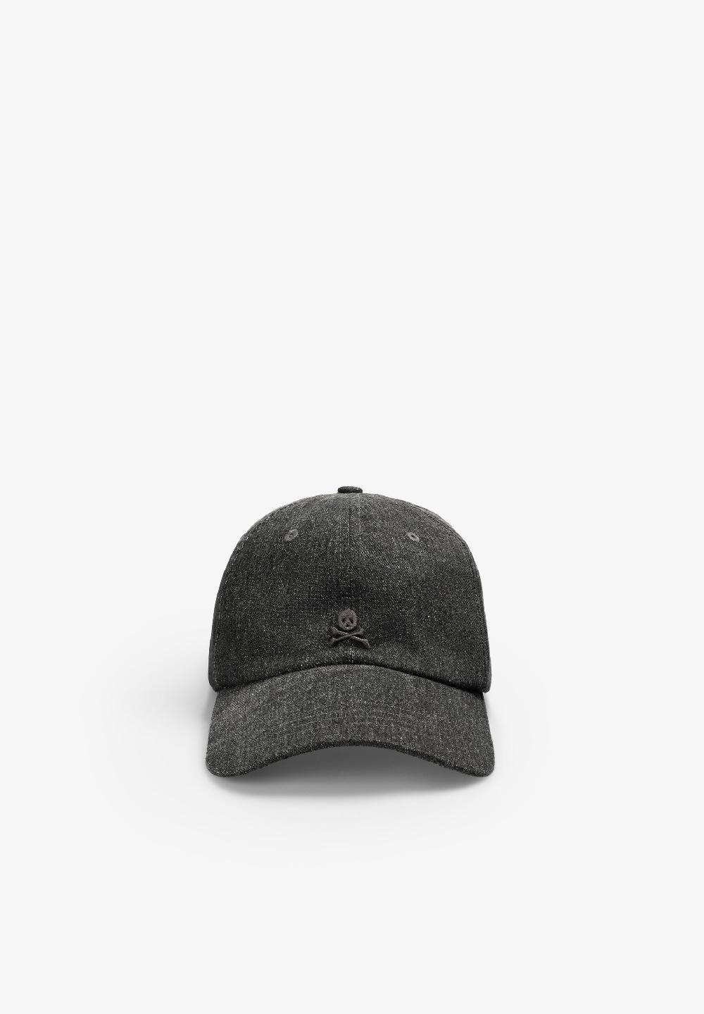 Scalpers FADED-EFFECT DENIM CAP BLACK