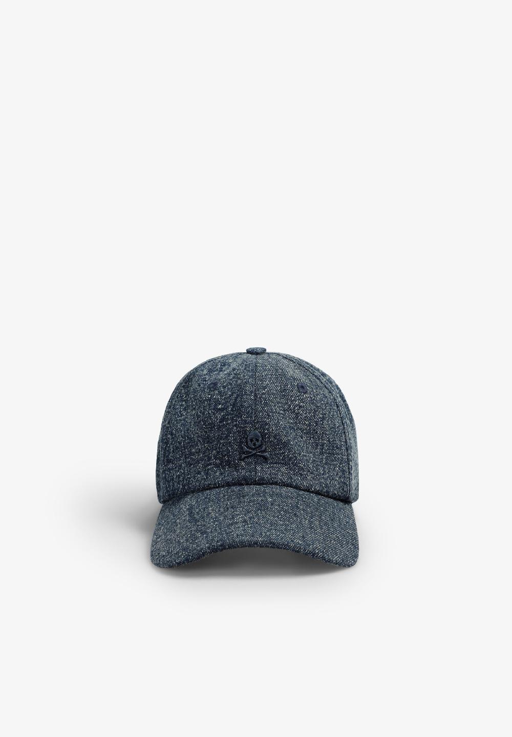 Scalpers FADED-EFFECT DENIM CAP INDIGO