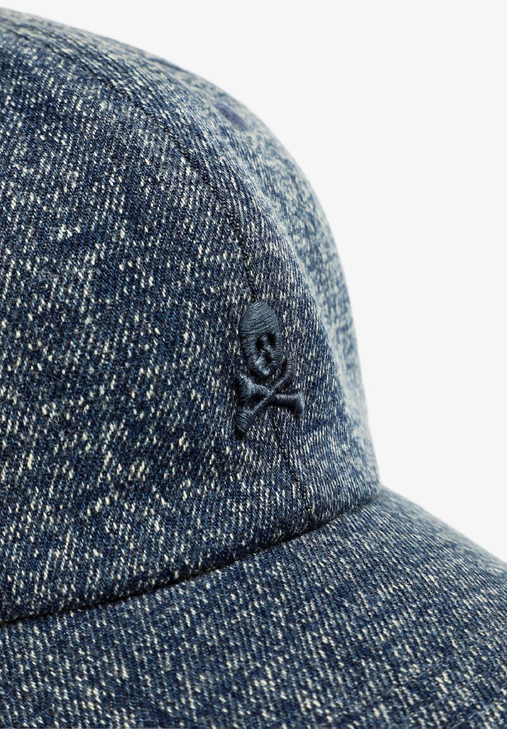 Scalpers FADED-EFFECT DENIM CAP INDIGO