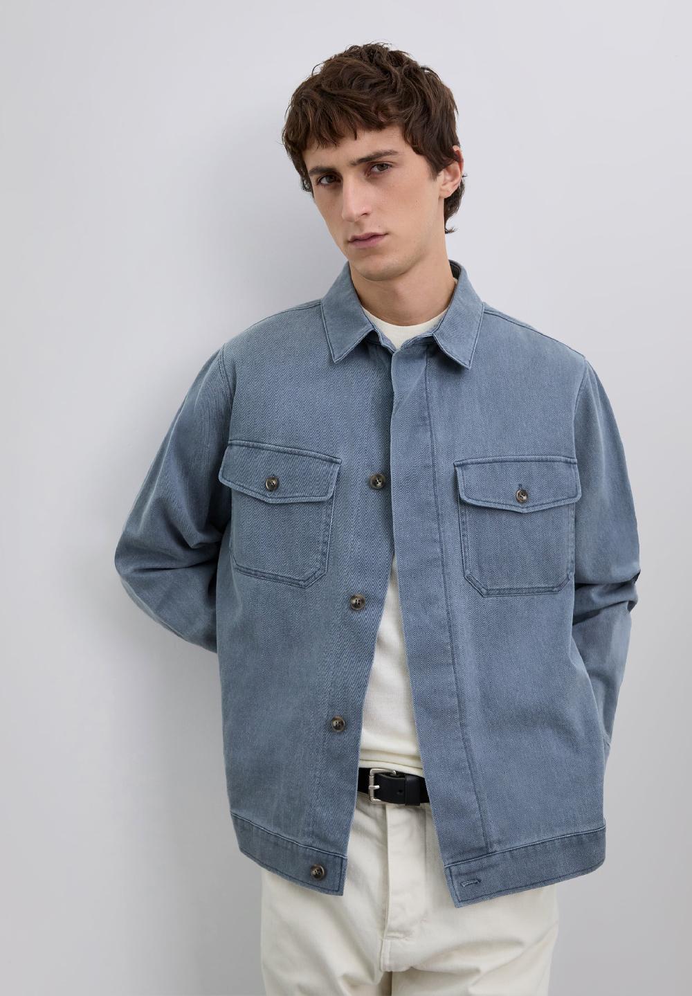 scalpers FADED EFFECT JACKET NAVY