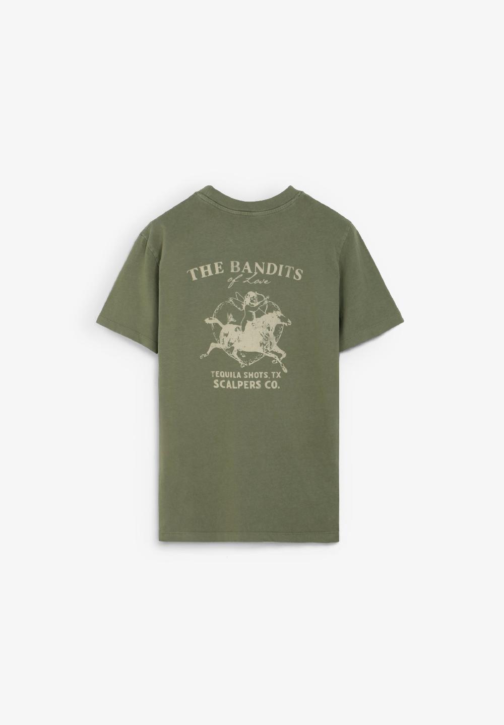 Scalpers FADED PRINT T-SHIRT KHAKI