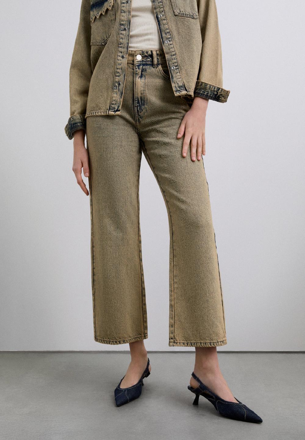 Scalpers FADED STRAIGHT JEANS OLIVE