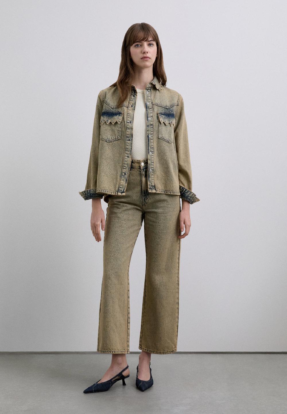 scalpers FADED STRAIGHT JEANS OLIVE