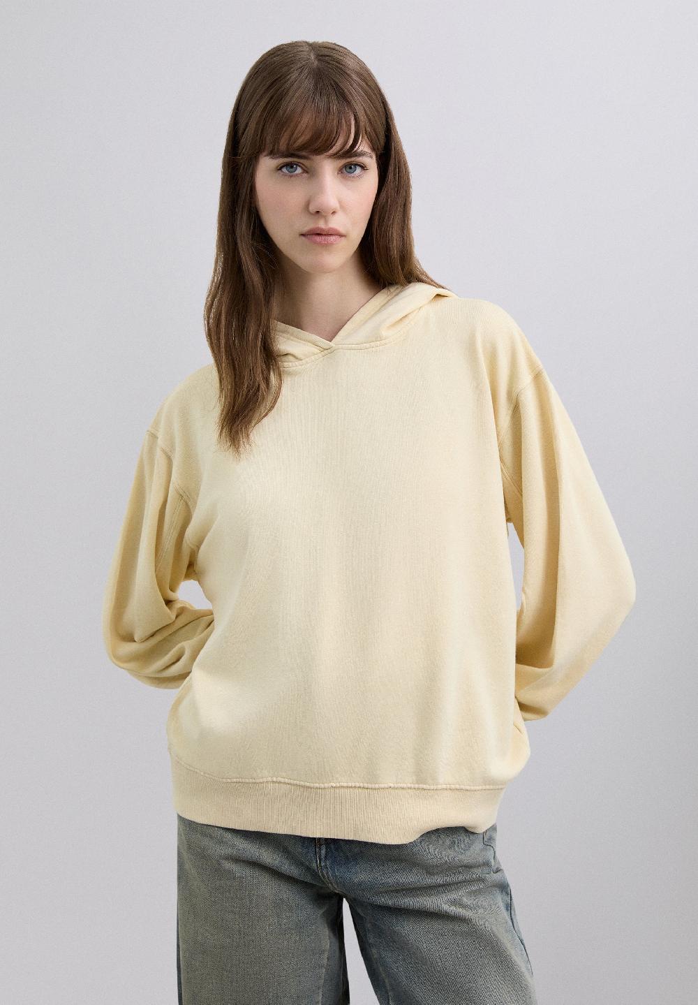 scalpers FADED SWEATSHIRT STUDDED SKULL MUSTARD