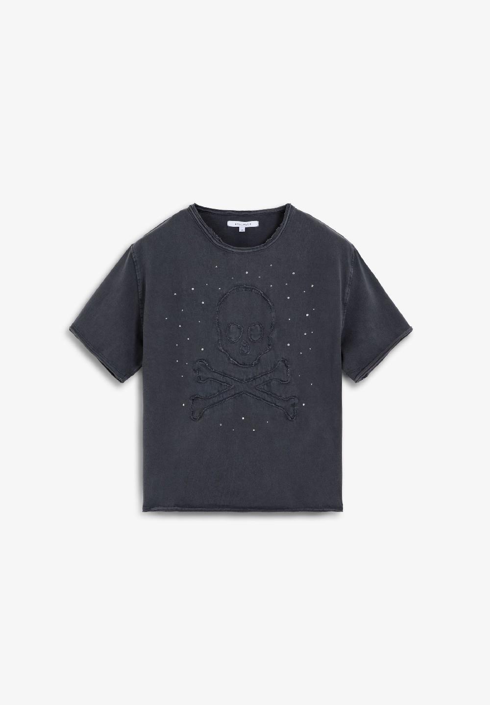 scalpers FADED T-SHIRT WITH APPLIQUES GREY