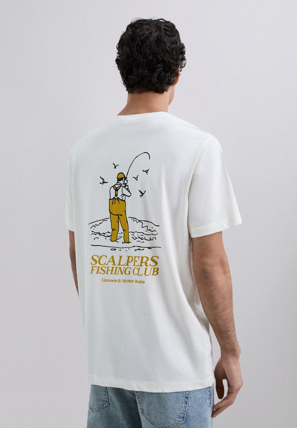 Scalpers FISH PRINT T-SHIRT CREAM