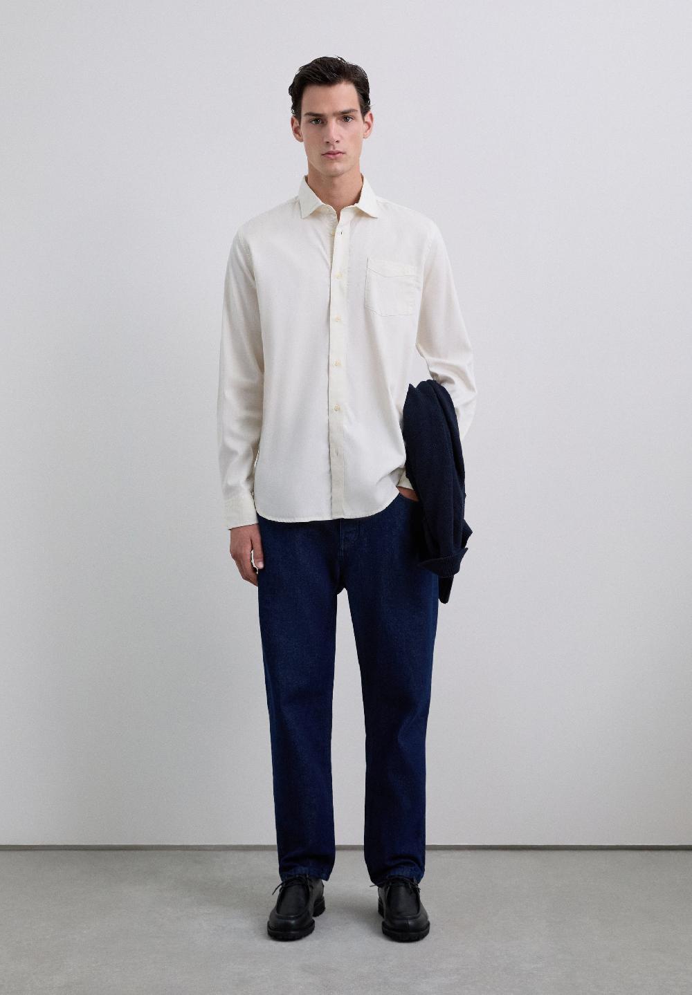 Scalpers FLOWING COTTON SHIRT CREAM