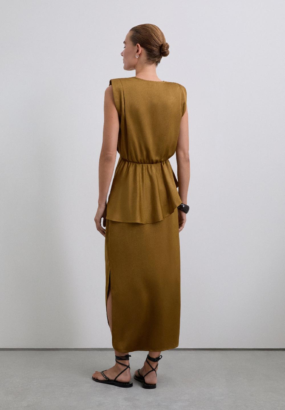 Scalpers FLOWING MIDI SKIRT MUSTARD