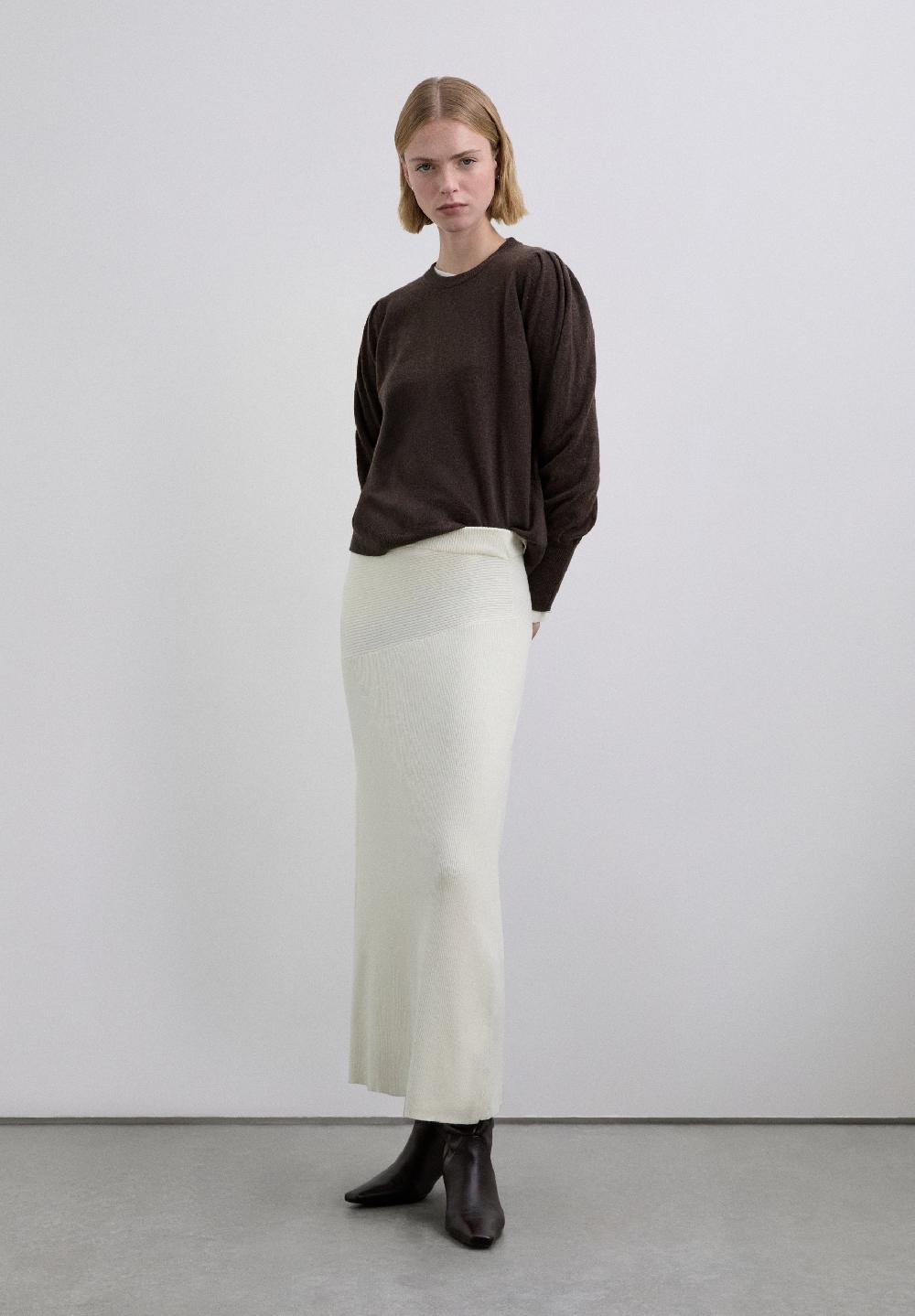 Scalpers FLUID FIT RIBBED SKIRT NATURAL