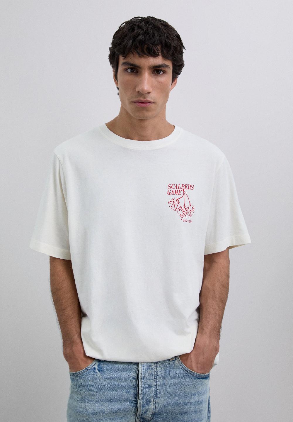 Scalpers GAME PRINT T-SHIRT BEIGE