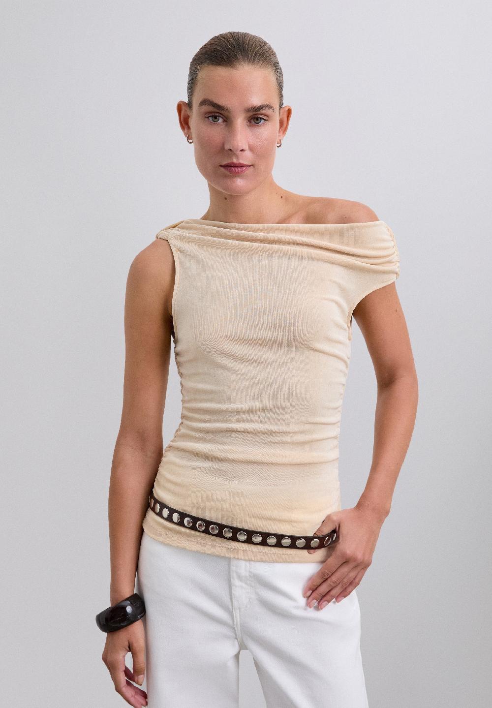 Scalpers GATHERED ASYMMETRIC TOP NATURAL