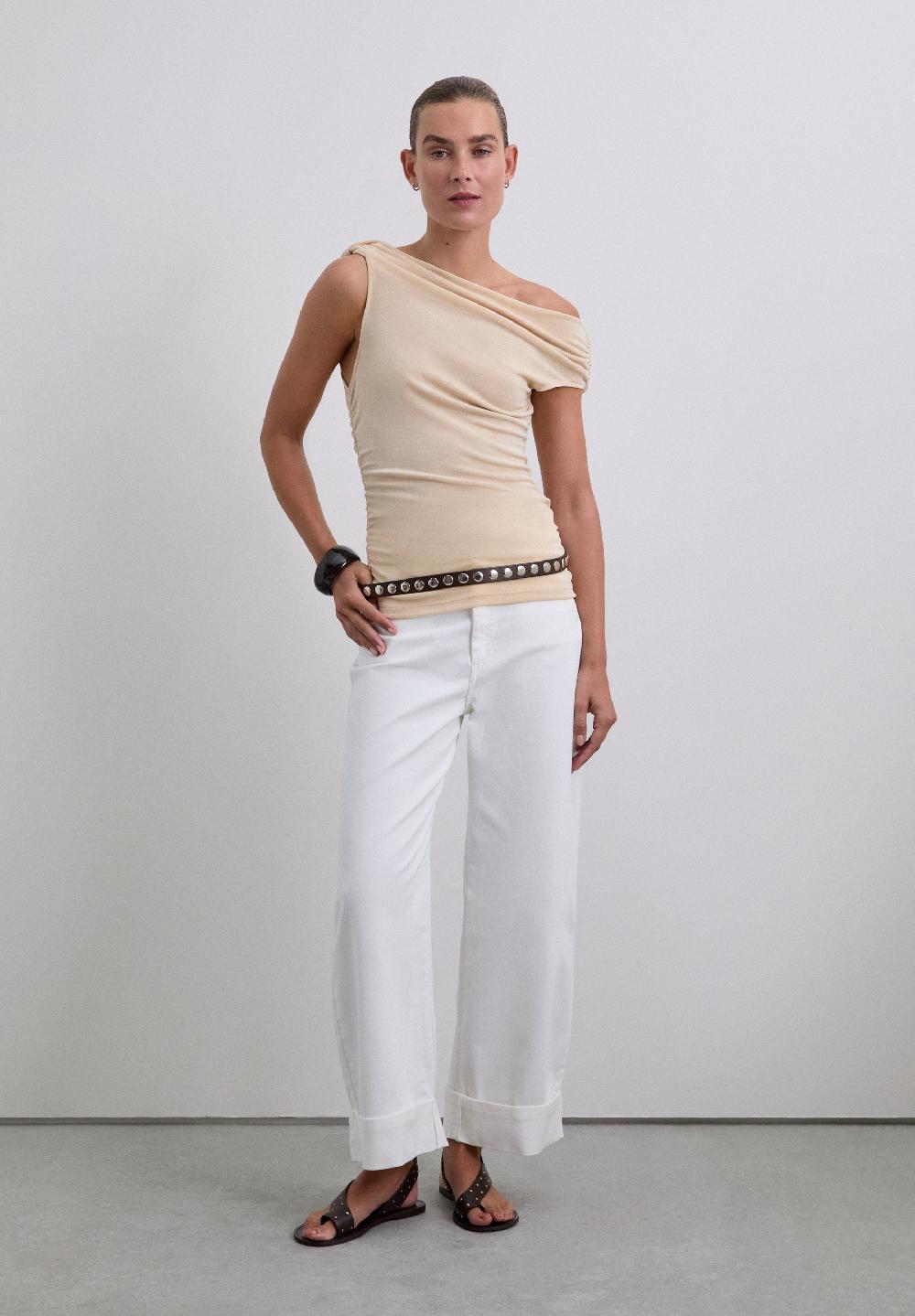 Scalpers GATHERED ASYMMETRIC TOP NATURAL