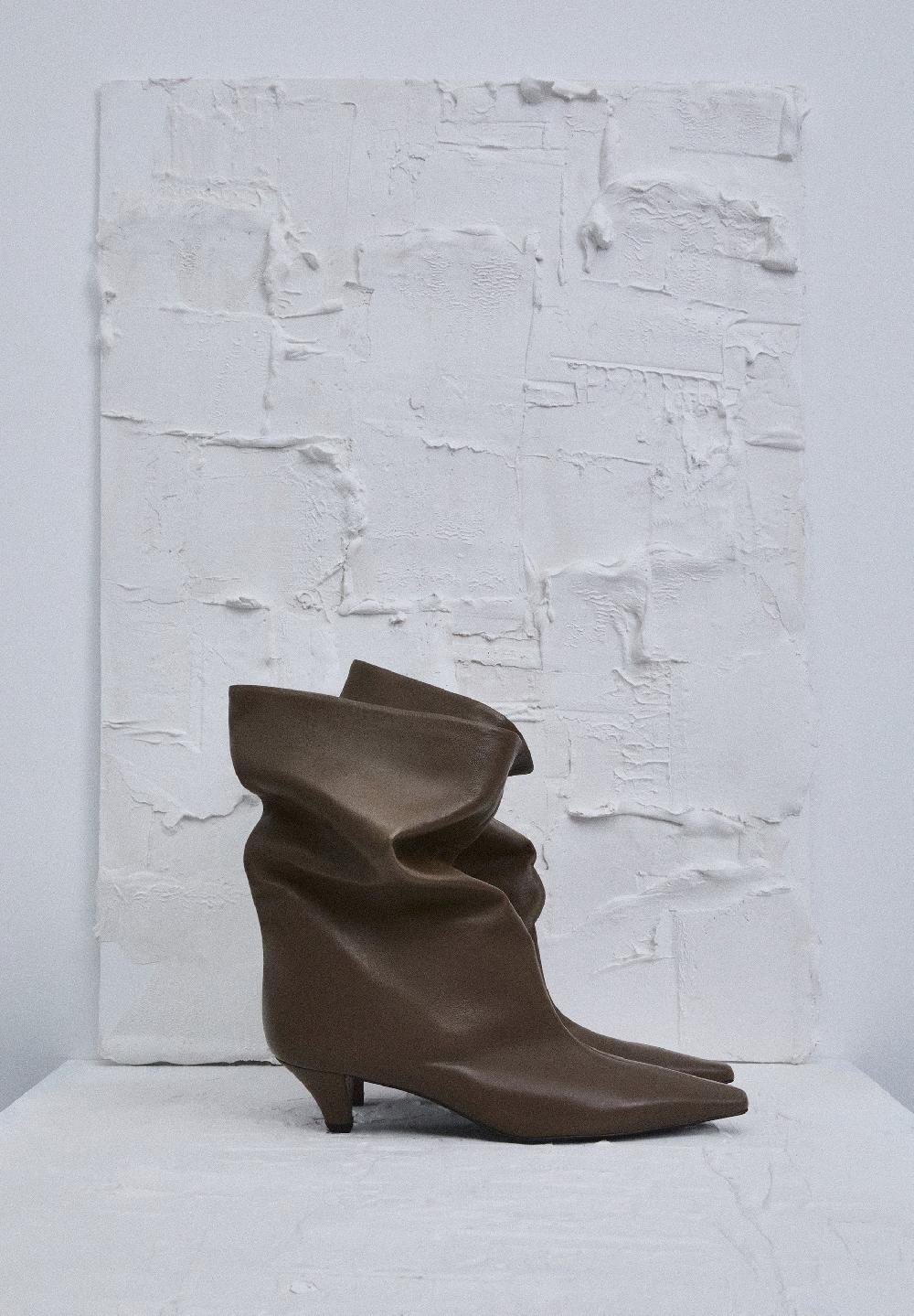 scalpers GATHERED LEATHER BOOT TAUPE