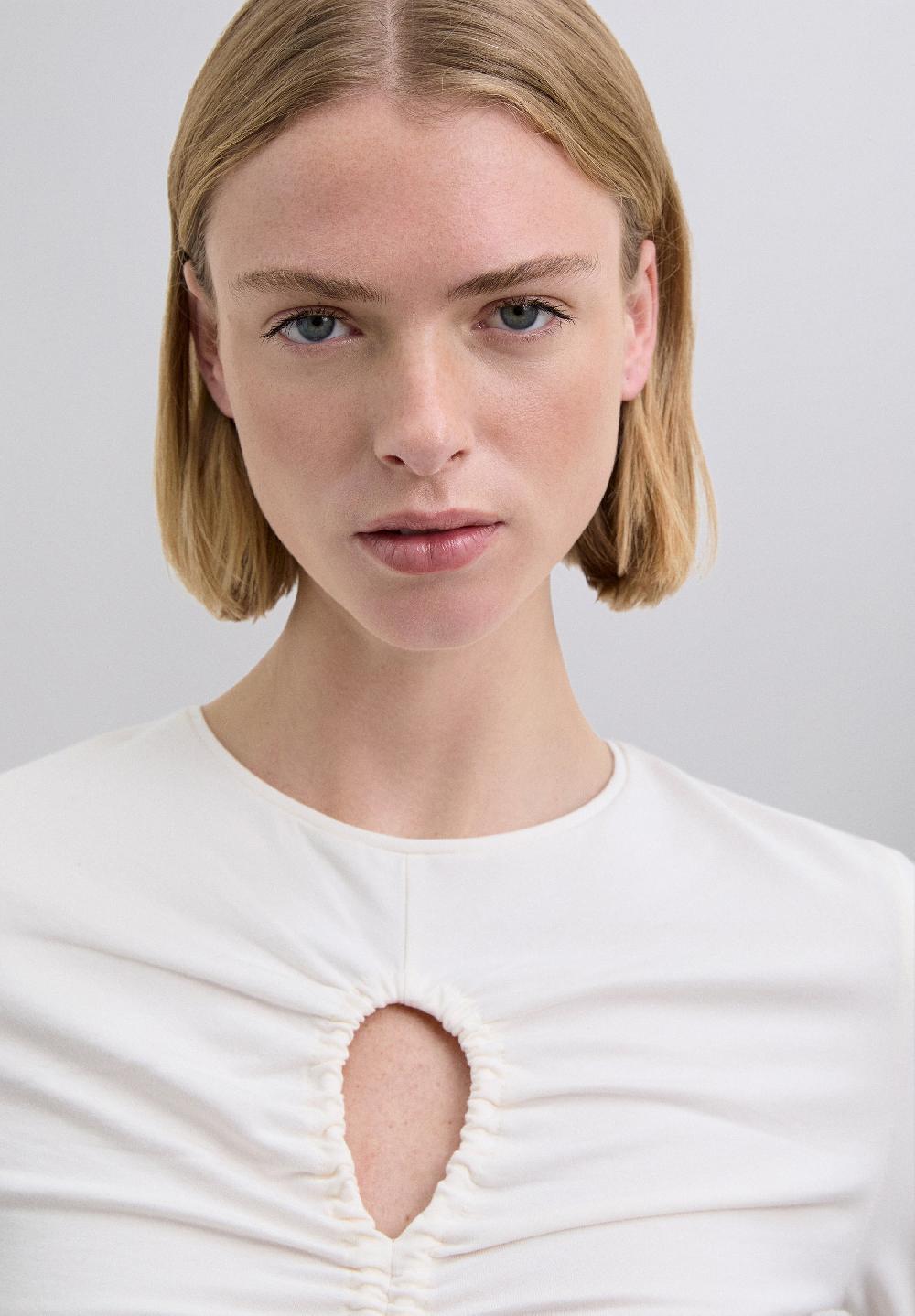 Scalpers GATHERED T-SHIRT WITH VENT WHITE