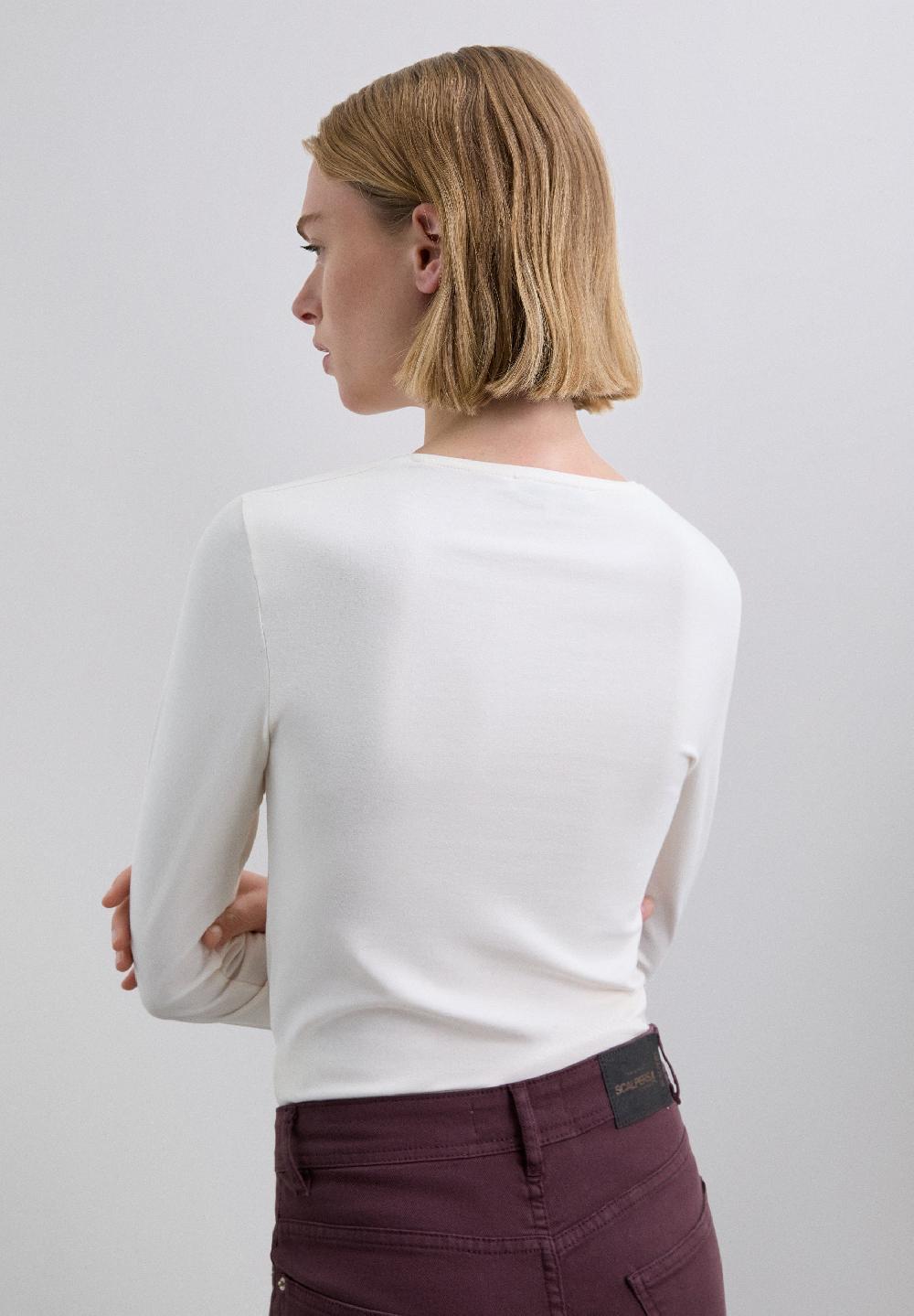 Scalpers GATHERED T-SHIRT WITH VENT WHITE