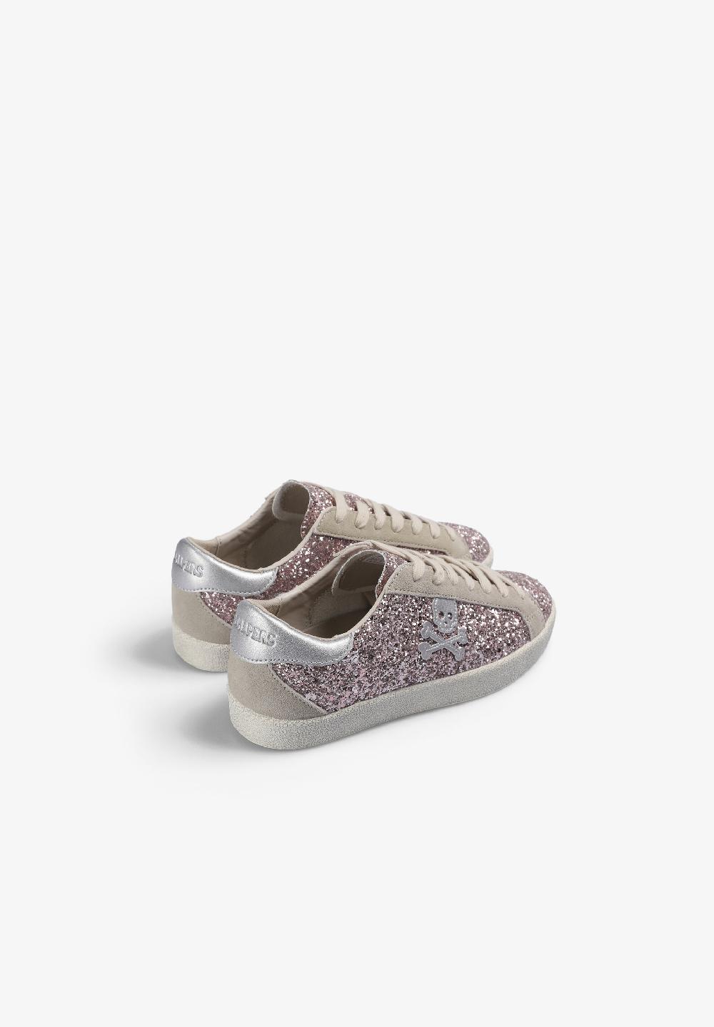 Scalpers GLITTER SKULL SNEAKERS PINK/GLITTER