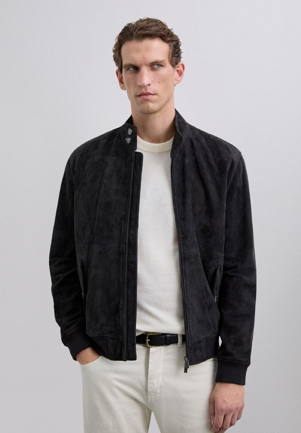 Scalpers GOATSKIN JACKET NAVY