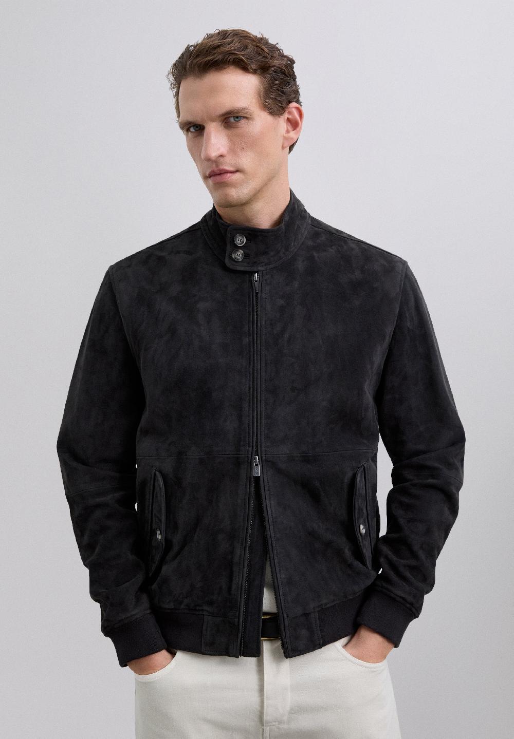 Scalpers GOATSKIN JACKET NAVY