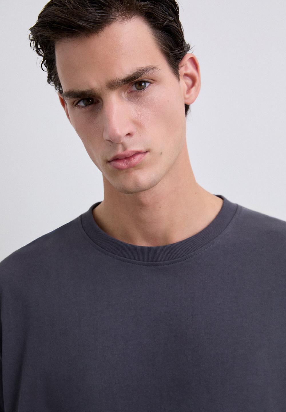 Scalpers HEAVY WEIGHT COTTON T-SHIRT ANTHRACITE